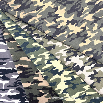 Camouflage Printed Woodland Camo Ripstop Garment Fabric